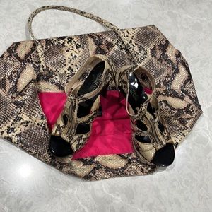Michael Kors, python heels like new.With Saks fifth avenue python skin purse!!!
